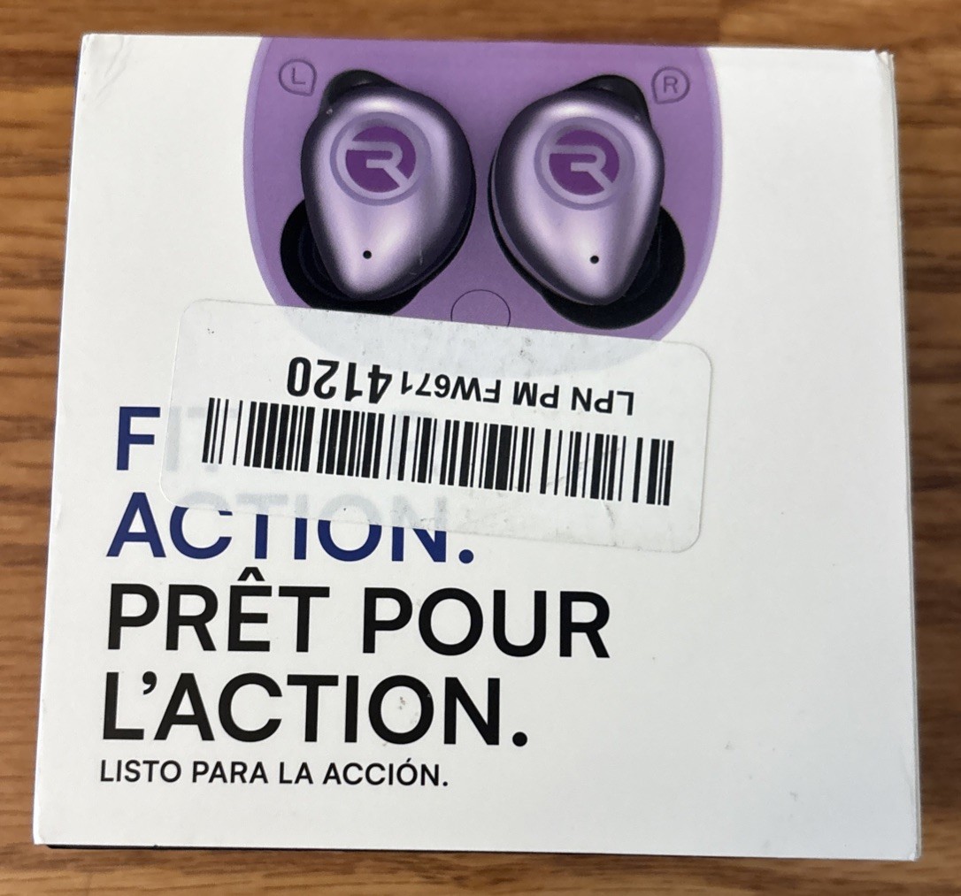 Raycon Fitness Wireless Earbuds Active Noise Cancellation RBE745-23E-PUR Purple
