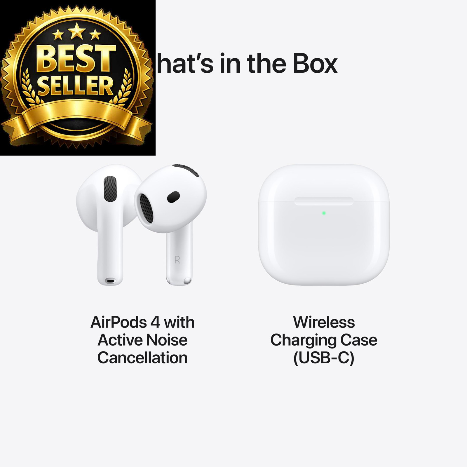 Apple AirPods 4 Wireless Earbuds, Bluetooth Headphones, with One Size, White