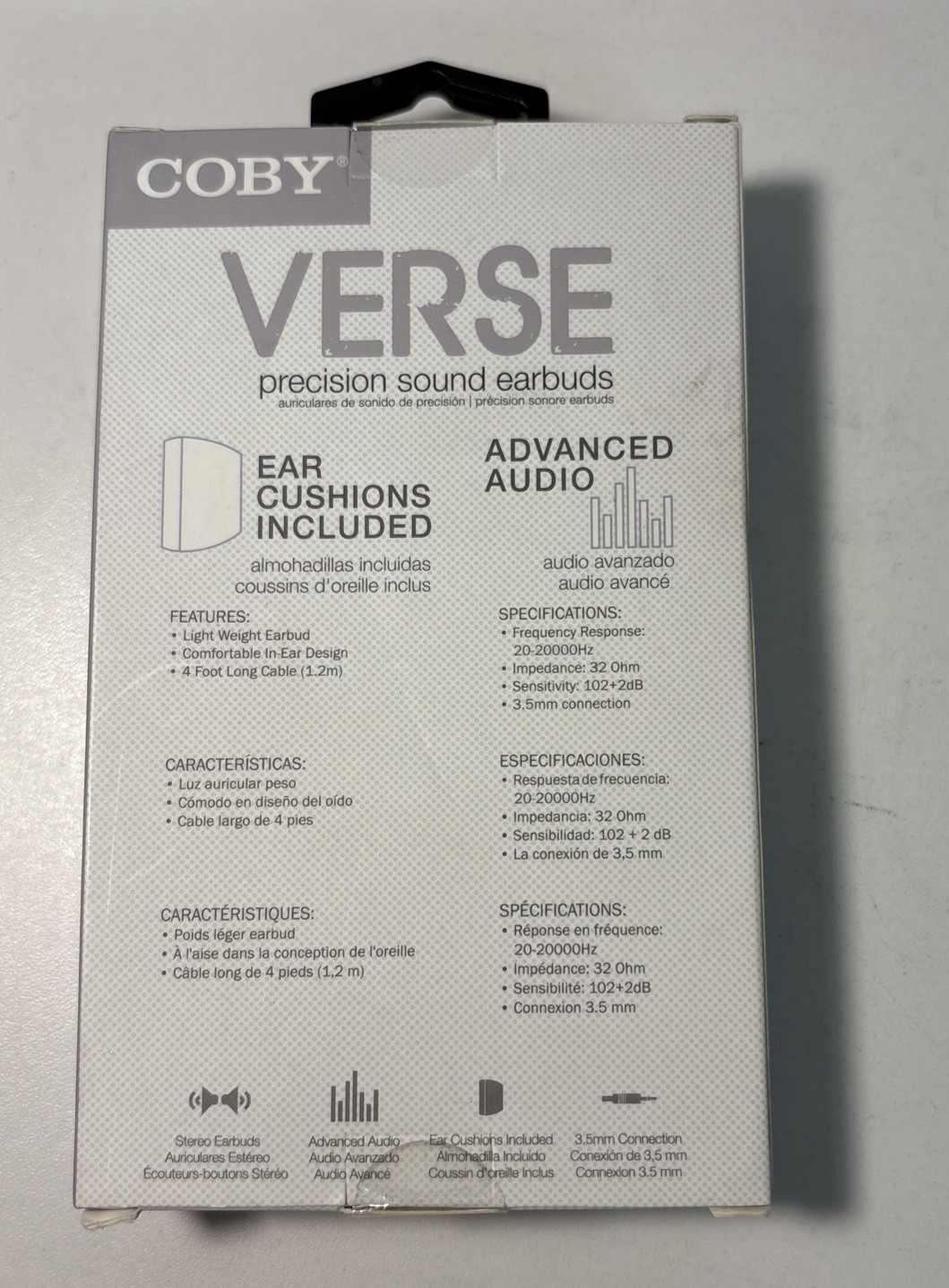 NEW Coby Verse Stereo Earbuds – Wired Headphones for Phone/MP3/iPod/iPad – White