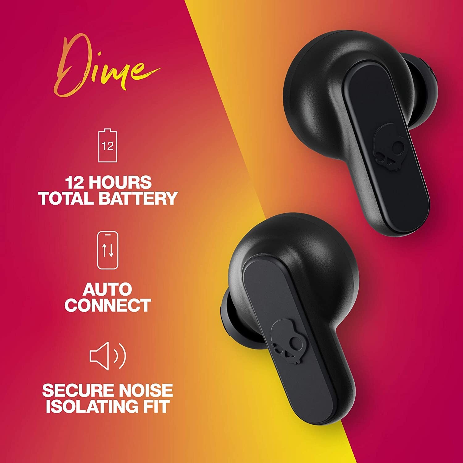 Brand New Skullcandy Dime True Wireless In-Ear Earbud – True Black (S2DMW-P740)