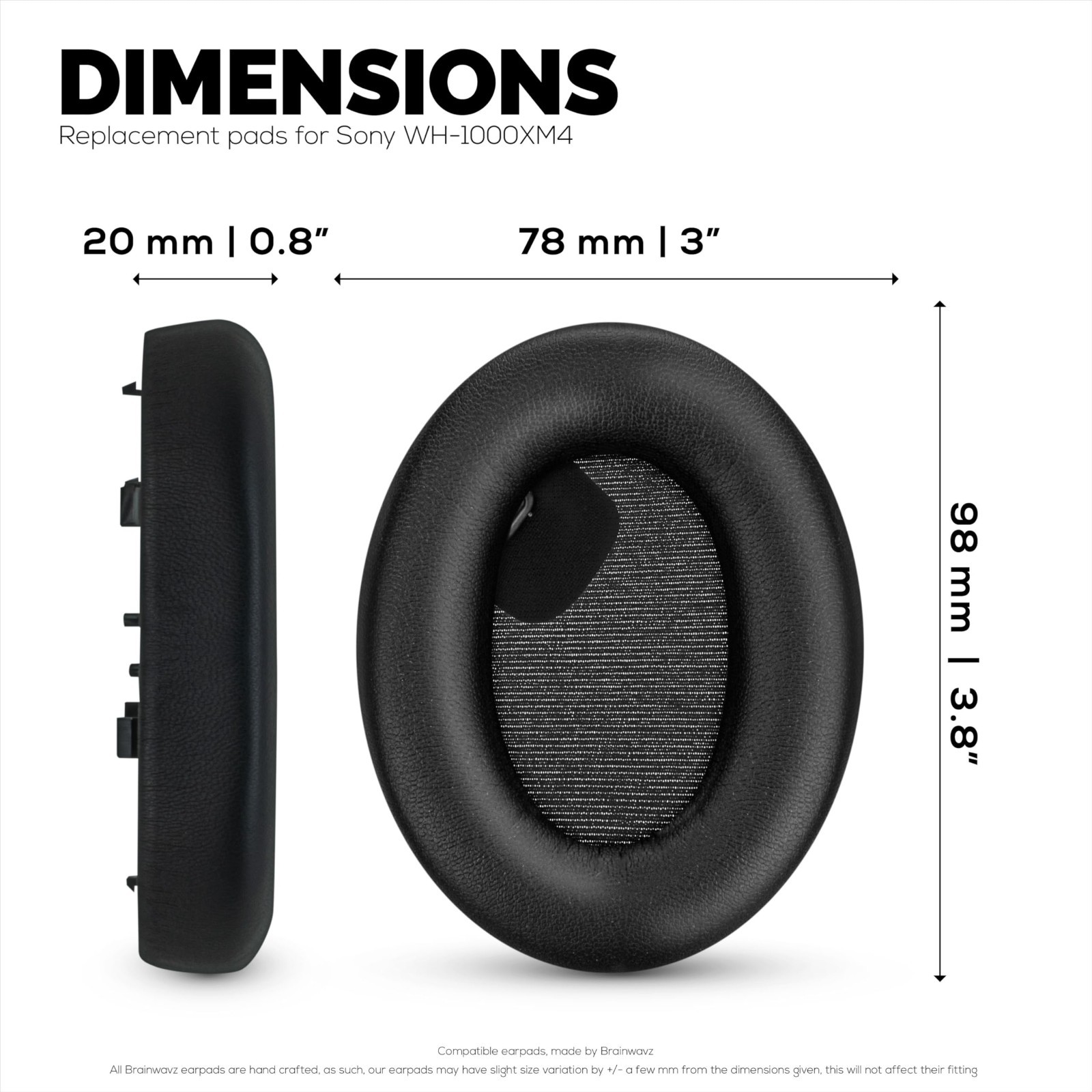 Soft Sheepskin Earpads for Sony WH-1000XM4 Headphones, Memory Foam Cushions, Dur