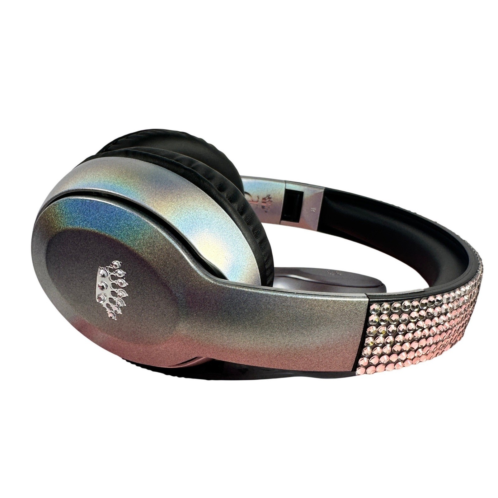 Juicy Couture Iridescent Silver Rhinestone Wireless Bluetooth Headphones NIB