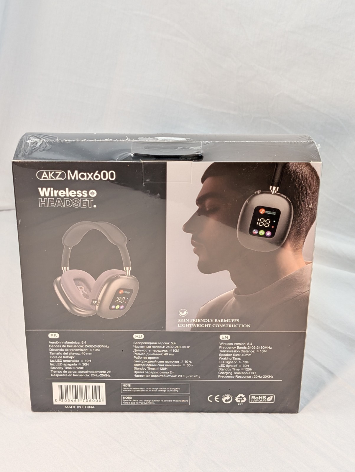 COOL Art AKZ Max600 Wireless Bluetooth Headphones New Sealed