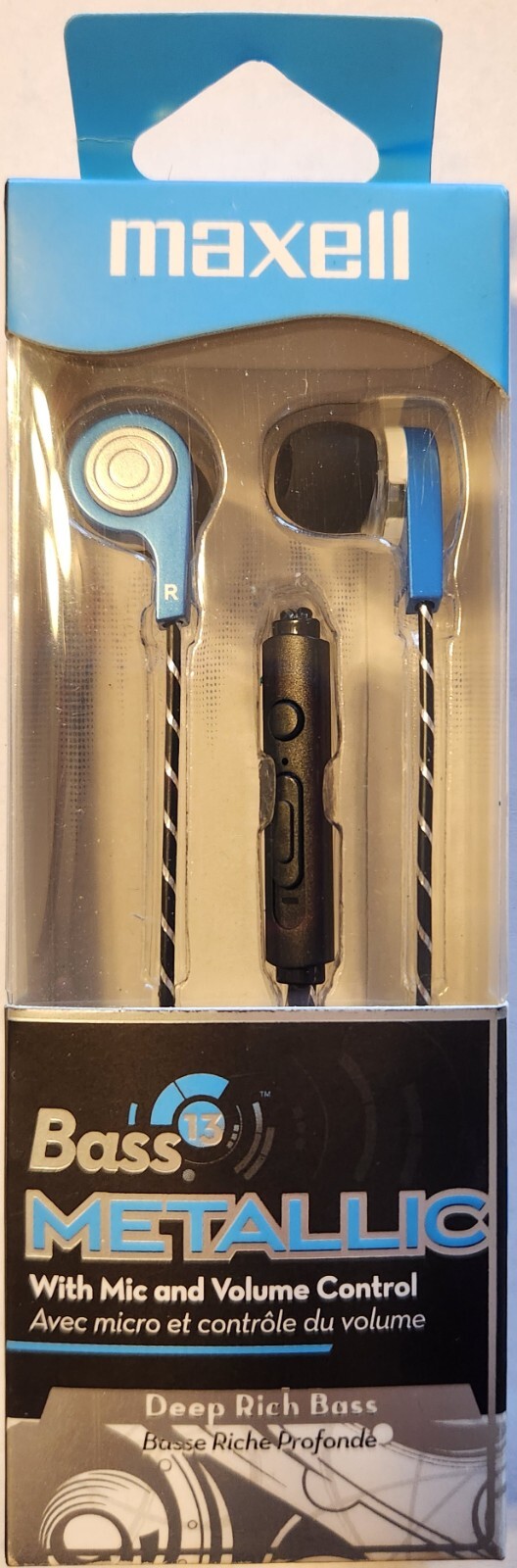 Maxell Bass 13 Metallic With Mic and Volume Control Ear Buds