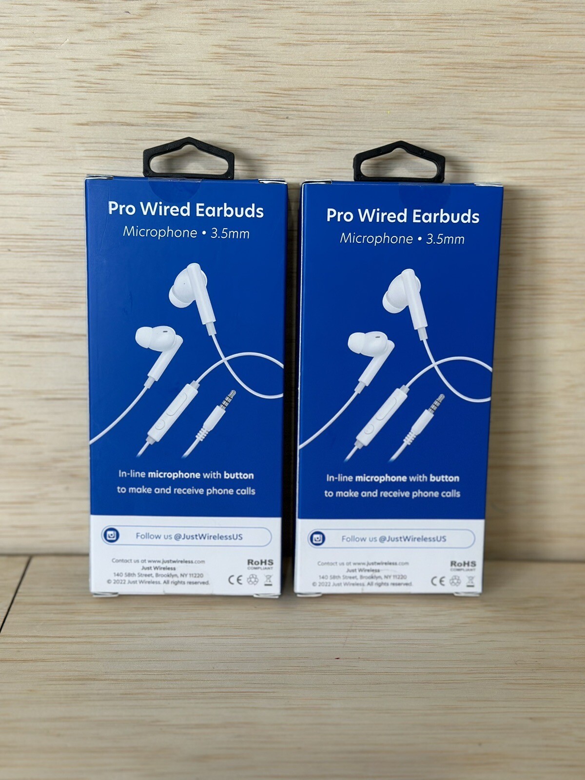 Lot Of 2 JW Pro Wired Earbud Microphone 3.5 Audio Jack Make & Receive call