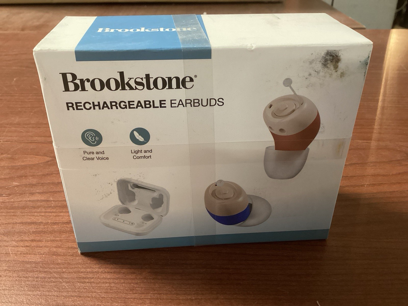 Brookstone Rechargeable Earbuds NEW Factory Sealed B54