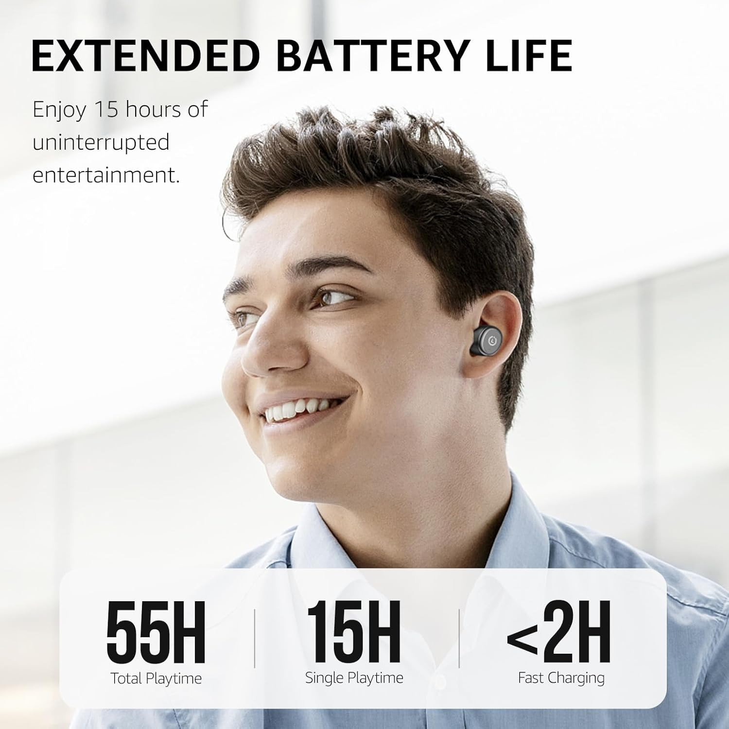 T10 Wireless Earbuds Bluetooth 5.3 Headphones, App Customize EQ, Ergonomic Desig