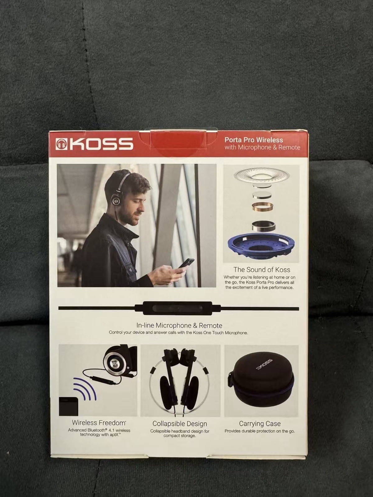 Koss PORTA Pro Black on Ear Headphones With Case Black