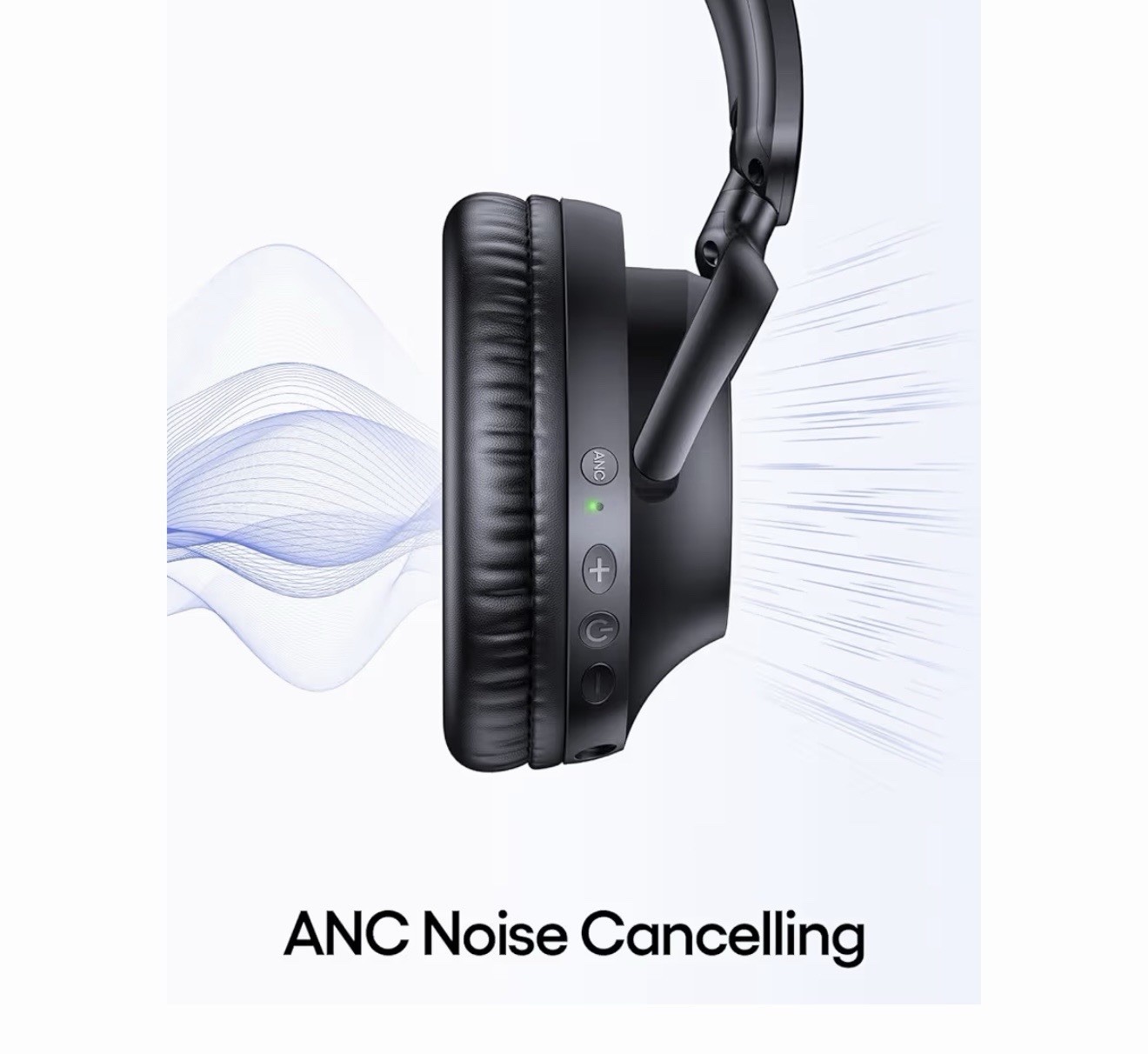 100H Black Over-Ear Wireless Headphones ANC Noise Cancelling Long Battery Life