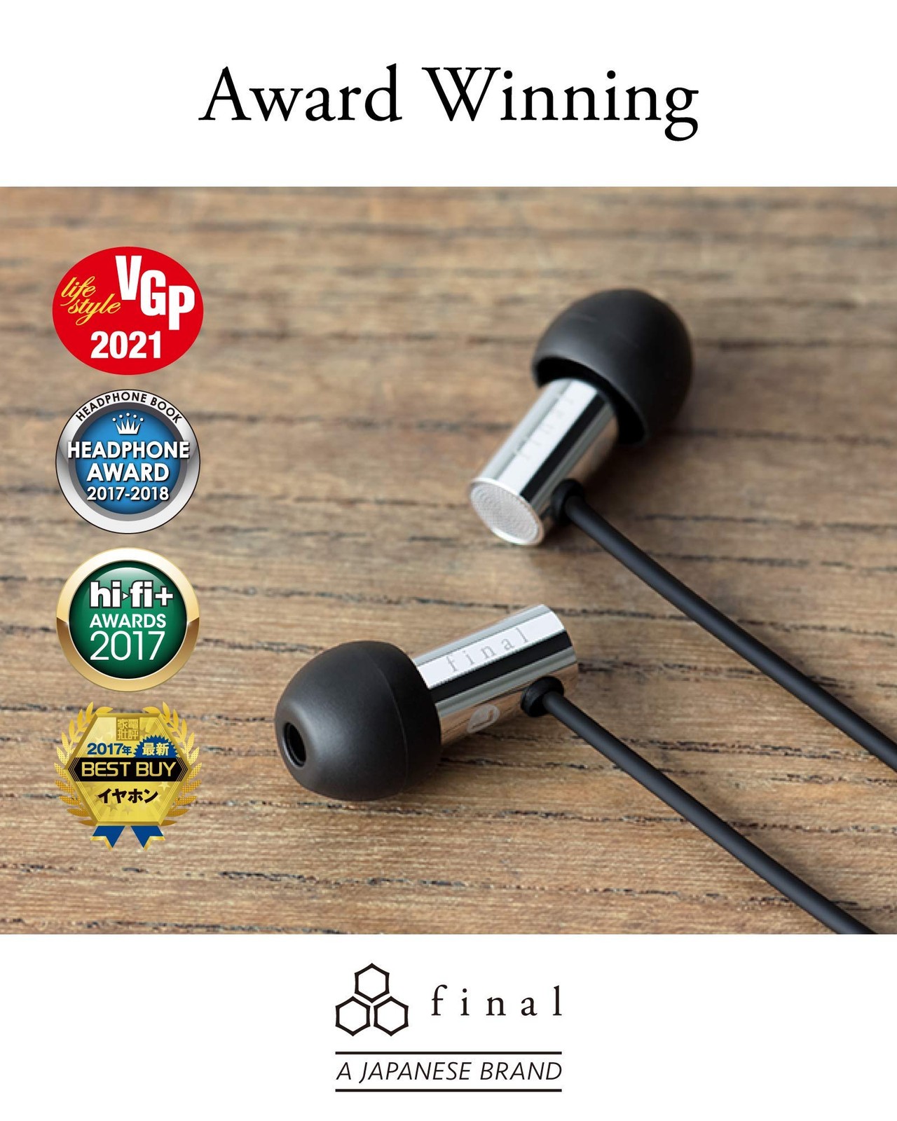 Final Audio E3000 FI-E3DSS Hi-Res In-Ear Earphones Wired Earbuds IEM Headphones