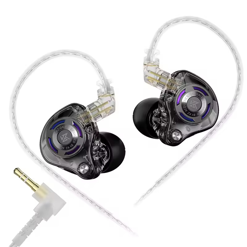 KZ Gale Gaming Headset with HIFI Acoustic Design Dual Microphones BLACK NO MIC