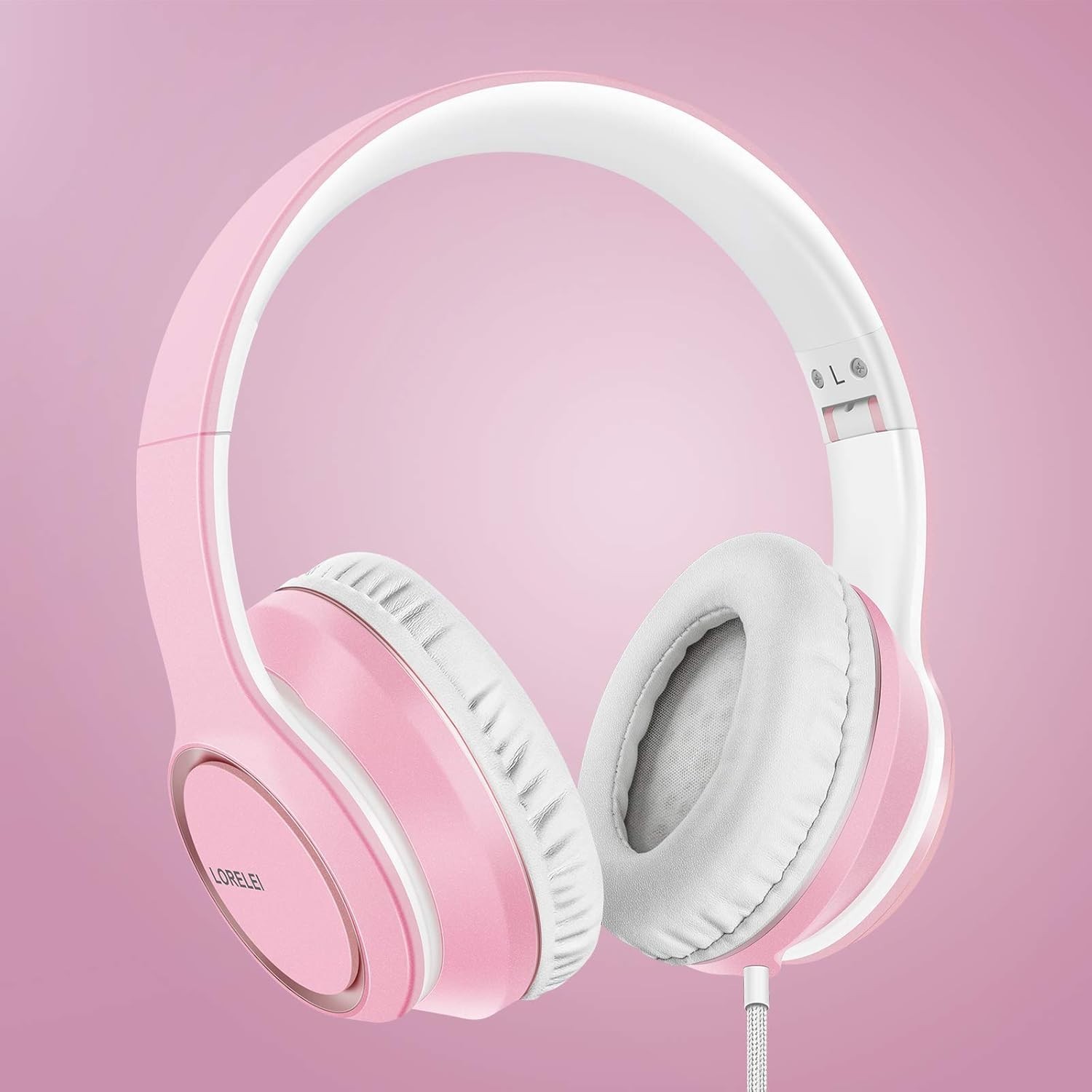 X8 Over Ear Wired Headphones Microphone 1.45m Tangle Free 3.5mm Plug Pink