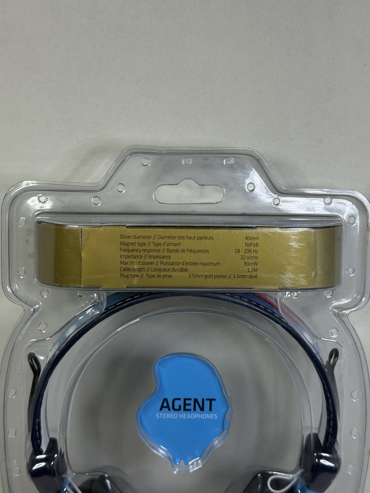 Skullcandy Agent 40mm Blue Hi-Fidelity Over Ear Wired Headphones NEW SEALED RARE