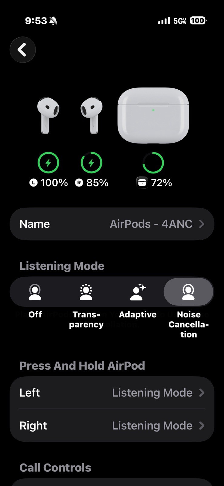 Apple AirPods 4 Earbuds w/Case USB-C in White With ANC