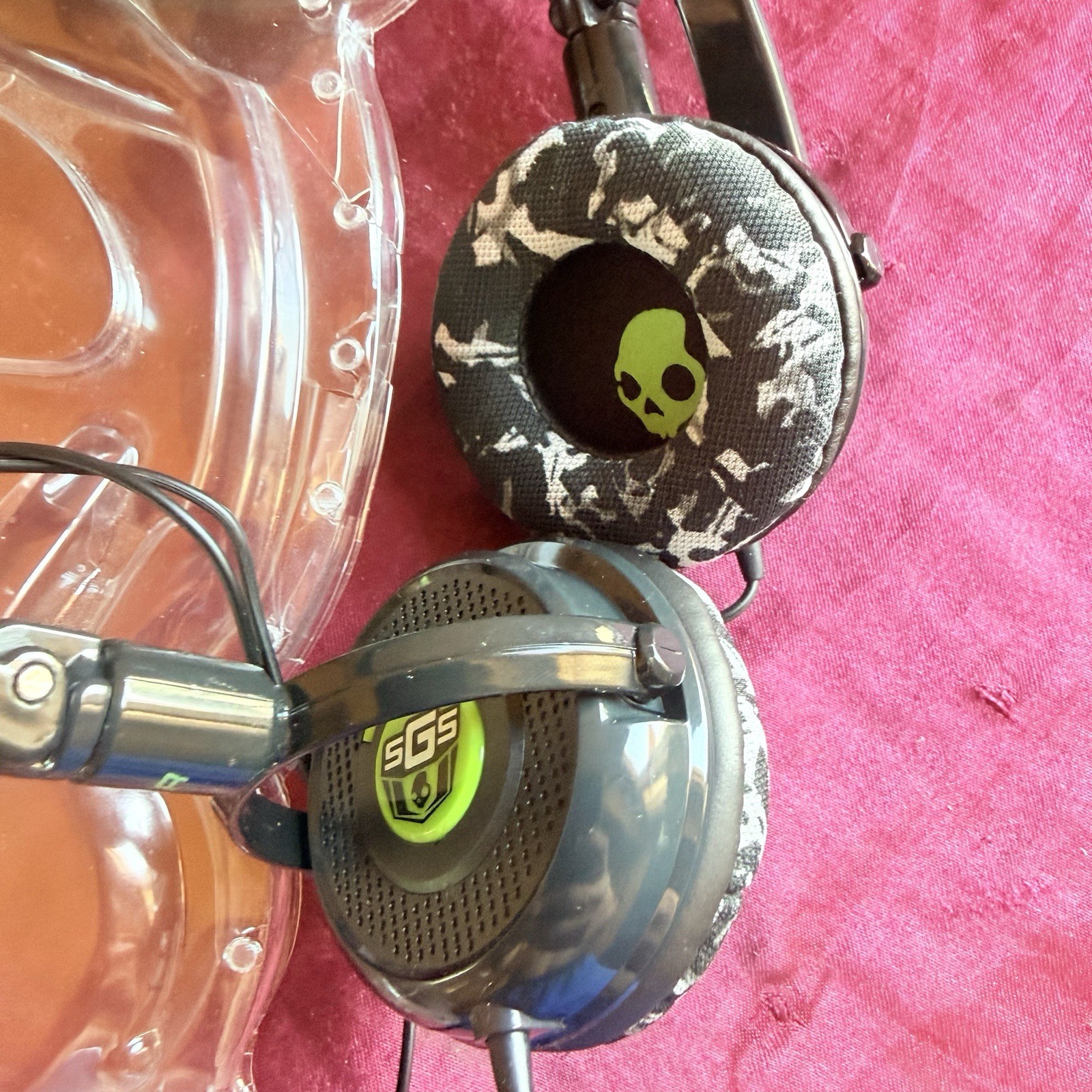 Vintage Skullcandy GI SGS Gaming Headset Green 40mm Over Ear Headphones