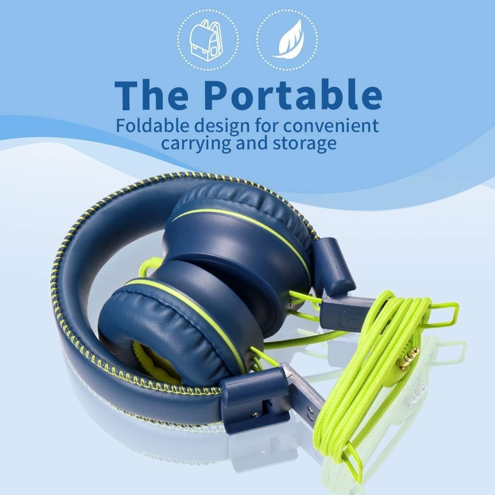 M2 Adjustable On-Ear Headphones for Kids – Noise Cancelling, Tangle-Free Design