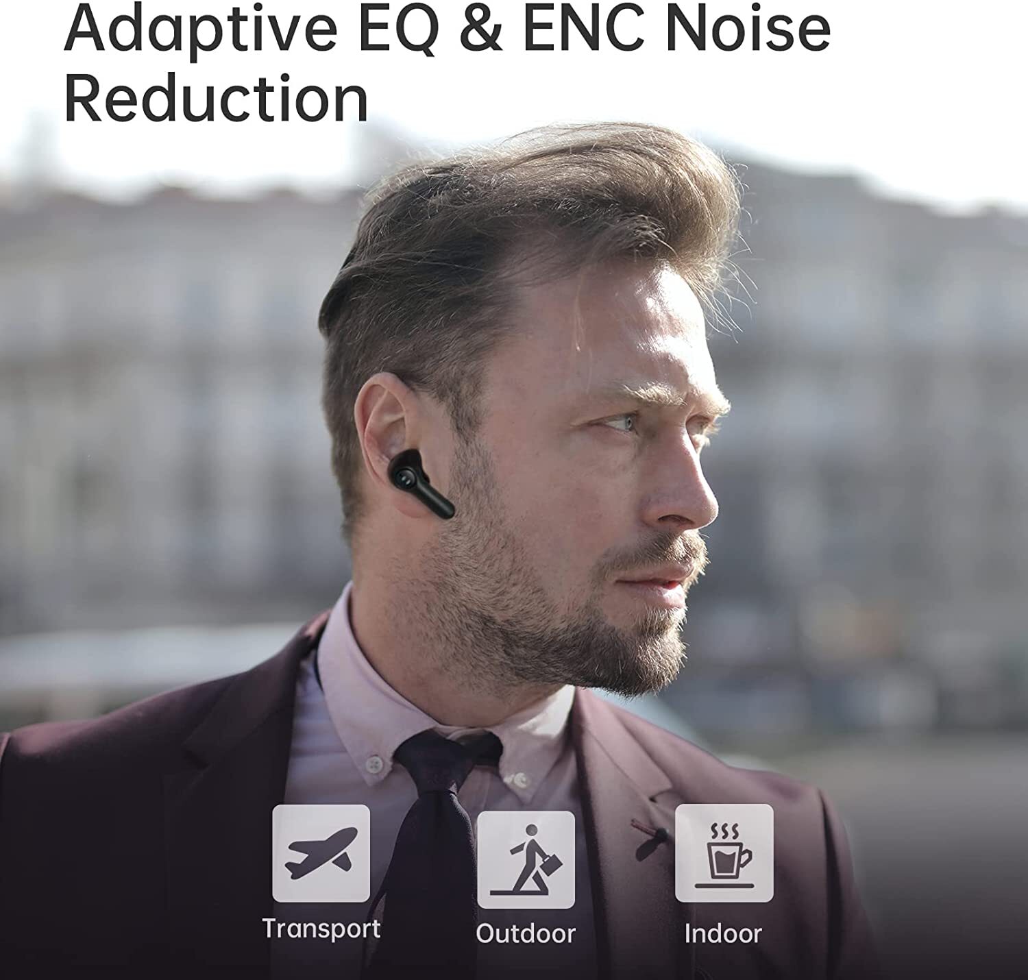 2024 Bluetooth 5.1 Noise Cancelling Earbuds Wireless Sport Earphones Mic Builtin