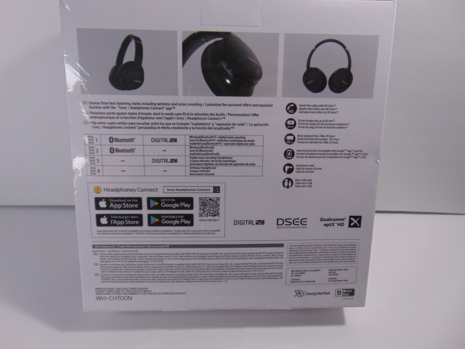 Sony WH-CH700N Wireless Noise-Canceling Over-Ear Headphones Black