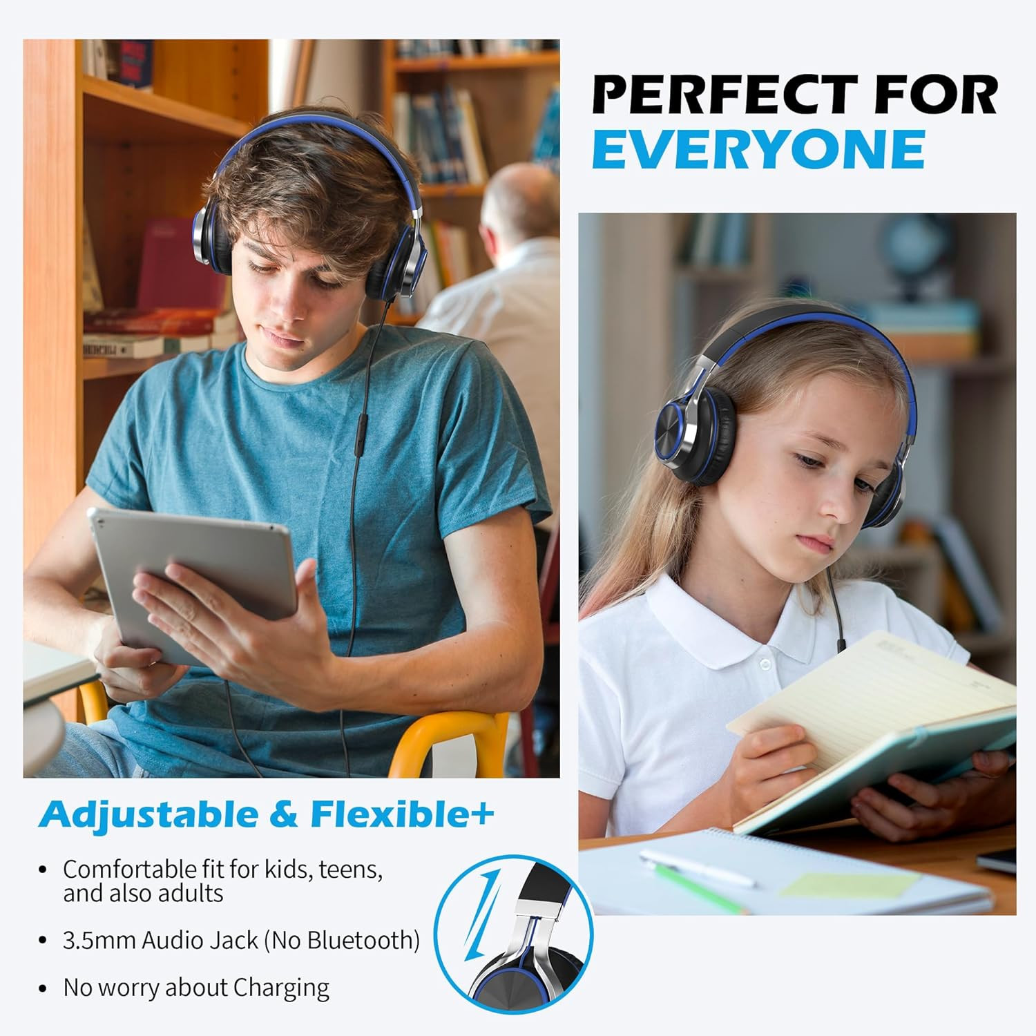 AILIHEN C8 Headphones Wired, On-Ear Kids Headphones with Microphone and Volume C