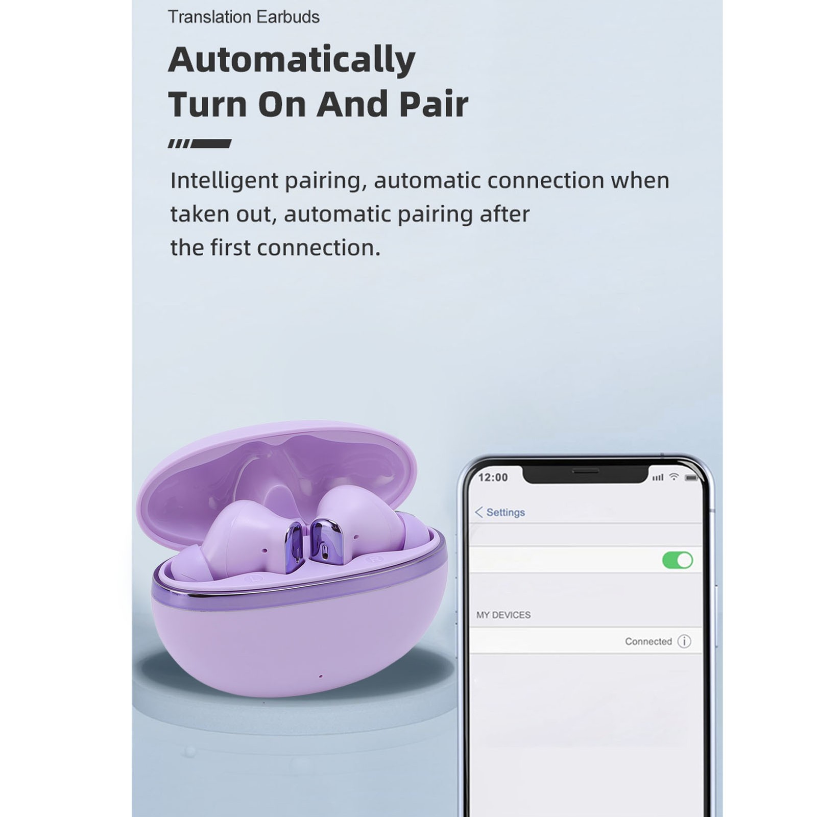 Translation Earbuds With APP Support 144 Languages Noise Canceling Bluetoot PHYH