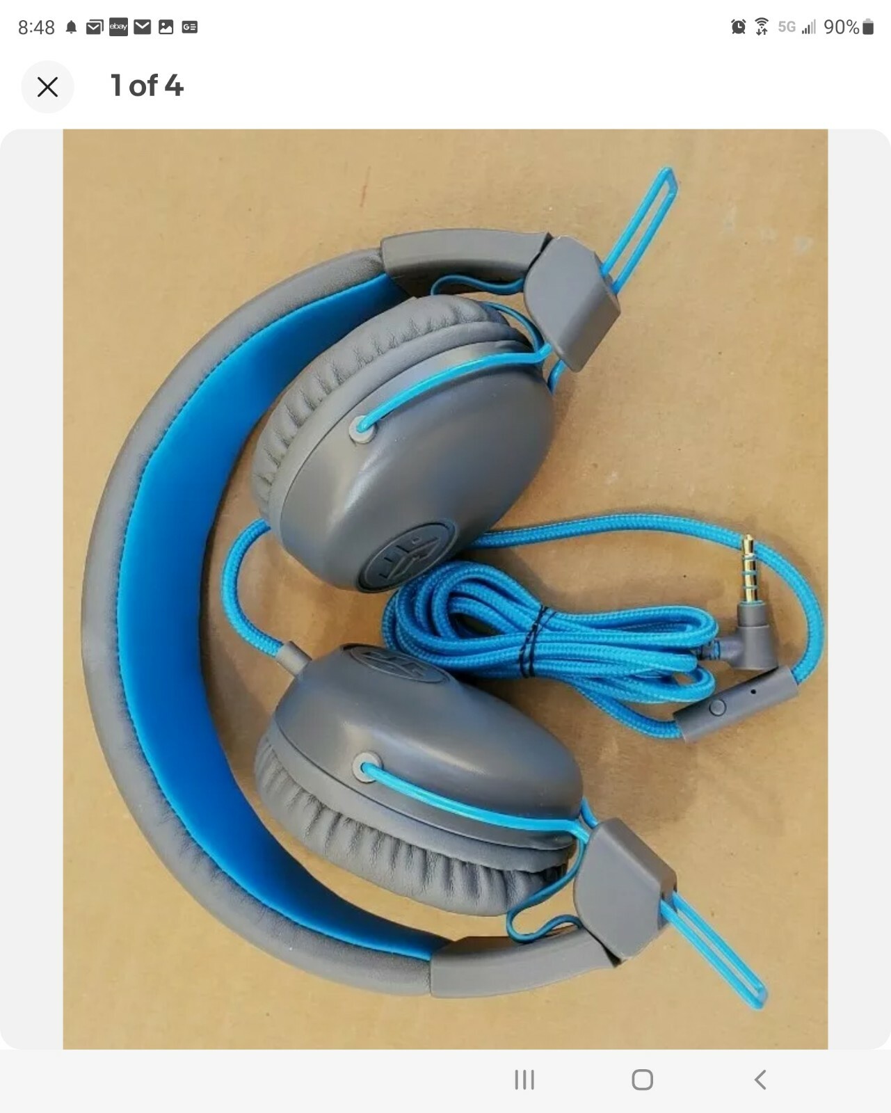 JLab Audio Studio Wired On-Ear Headphones BLUE COLOR.