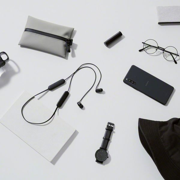 Sony WI-C100 Neckband In-Ear Wireless Bluetooth Earbuds Black DSEE 25h Battery