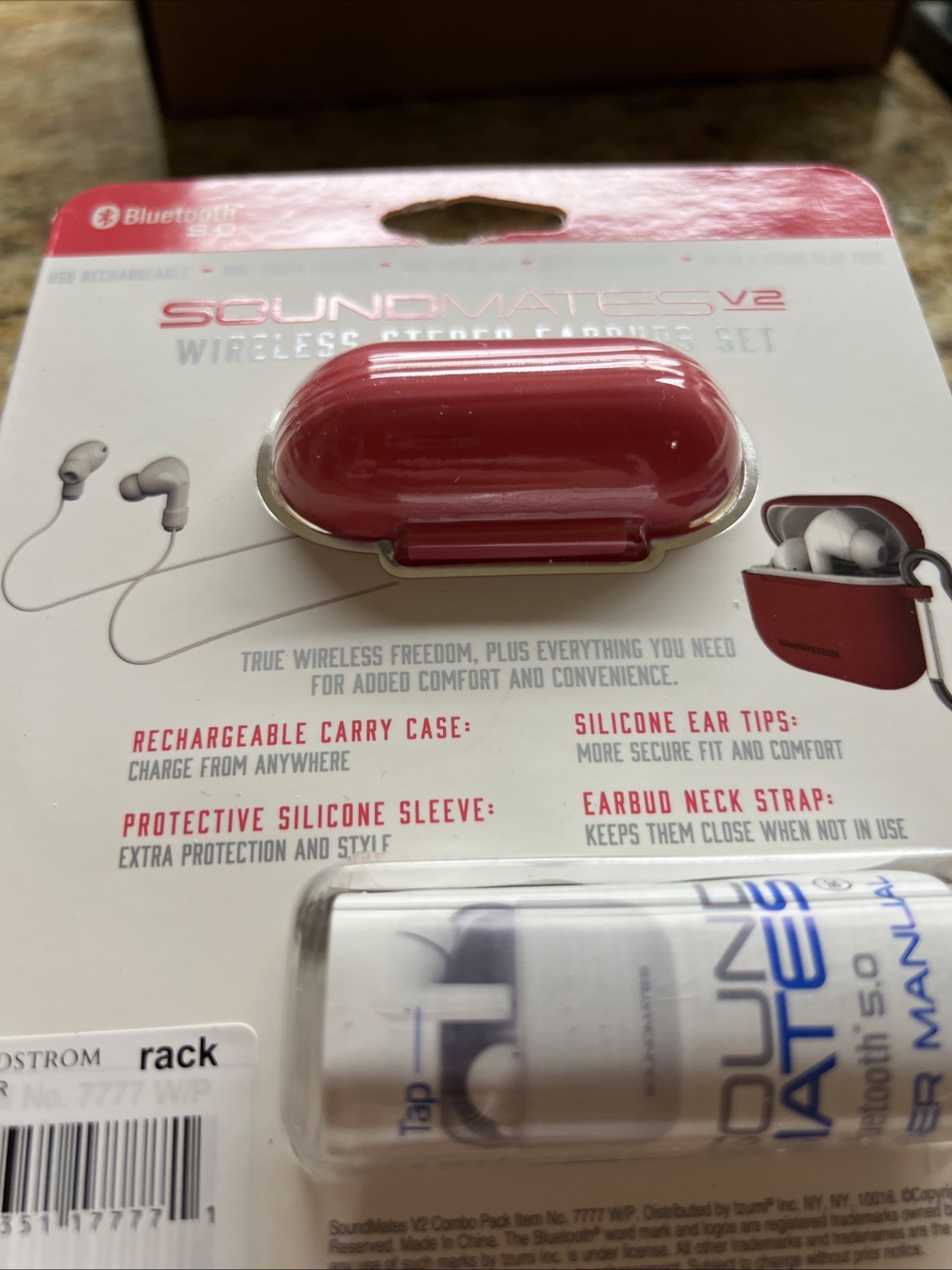 Tzumi Soundmates V2 5.0 Wireless Stereo Earbuds With Wireless Charging Case PINK