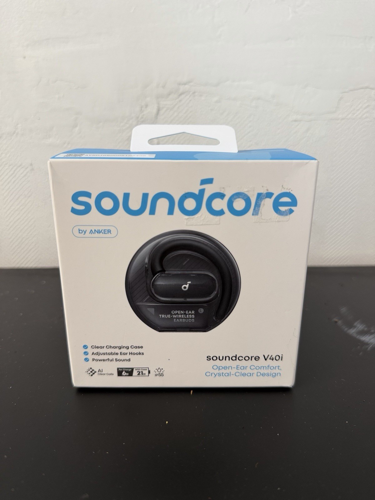 Anker Soundcore V40i Open-Ear True Wireless Bluetooth Earbuds – Black