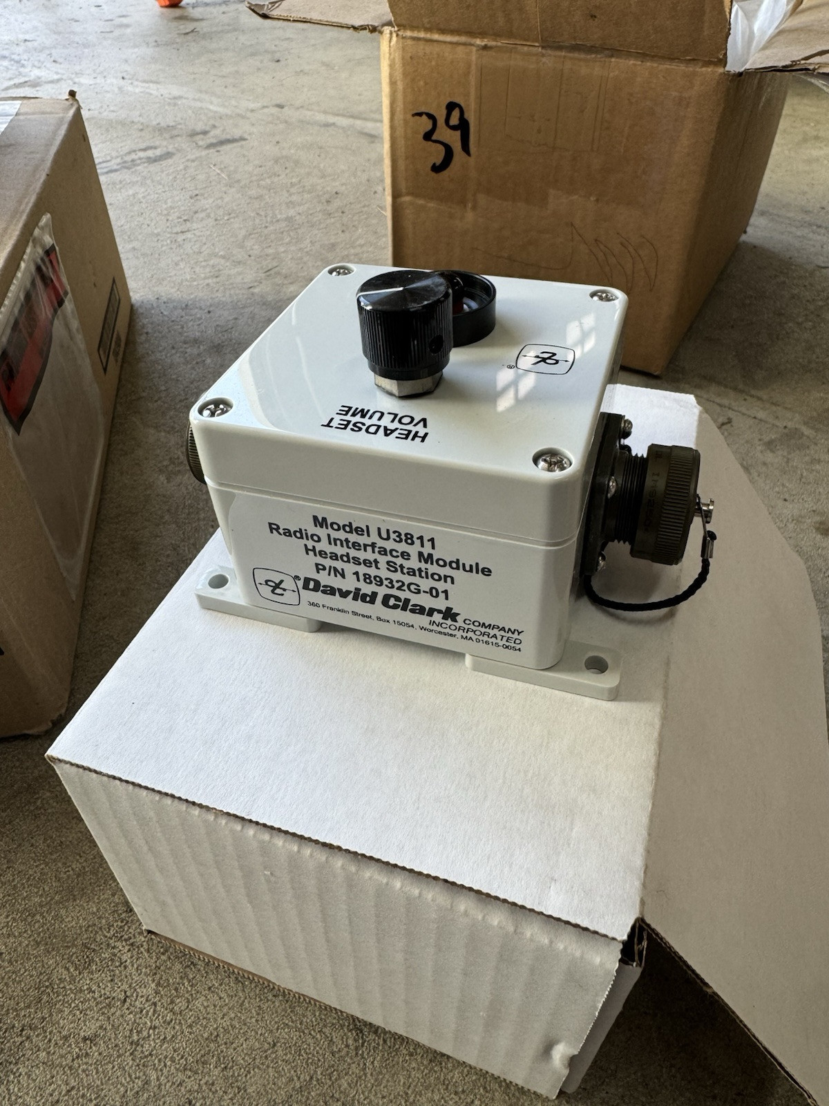 David Clark U3811 Radio Interface Headset Station, p/n 18932G-01