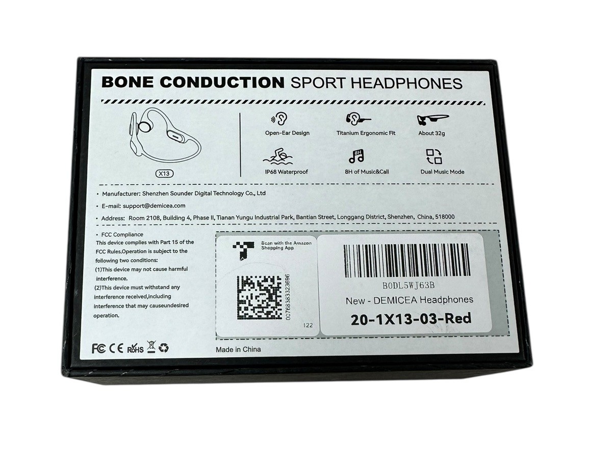 NEW DEMICEA Open Ear Sport Headphone Wireless Bone Conduction Earphones Workouts