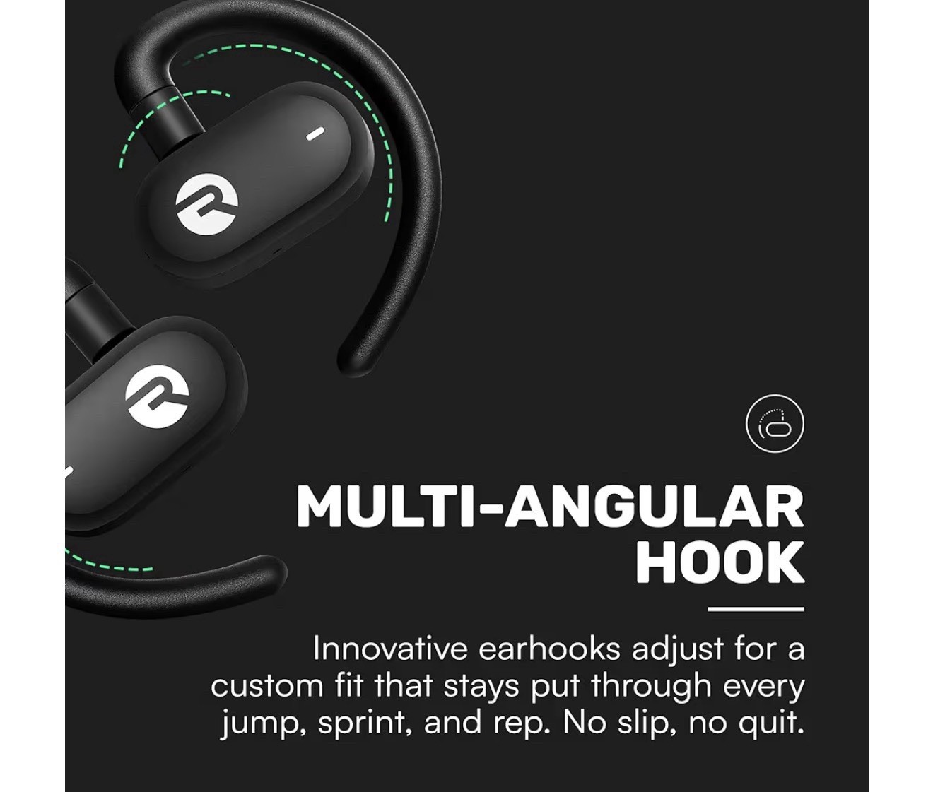Raycon Open Earbuds Open-Ear Ear-Hook Bluetooth Multipoint Mic Purple