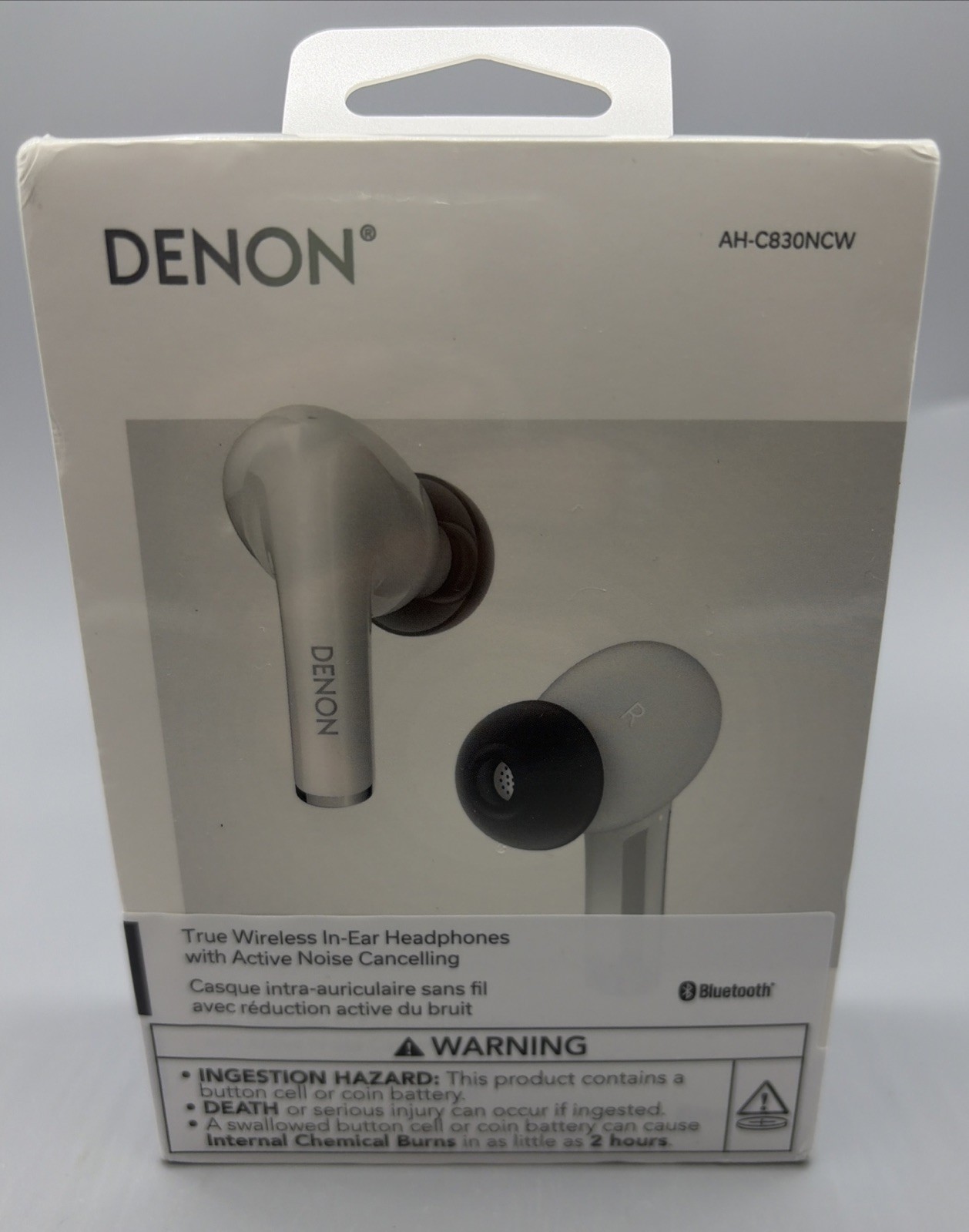 (NEW) Denon Wireless AH-C830NCW Active Noise Cancelling Bluetooth Earbuds Sealed