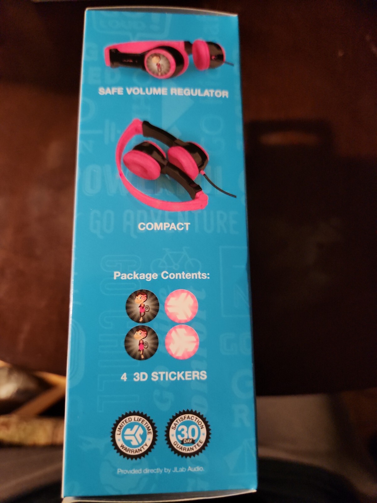 JLab Pink/Black Monkey JBuddies Folding Kids Wired Headphones For Ages 2+