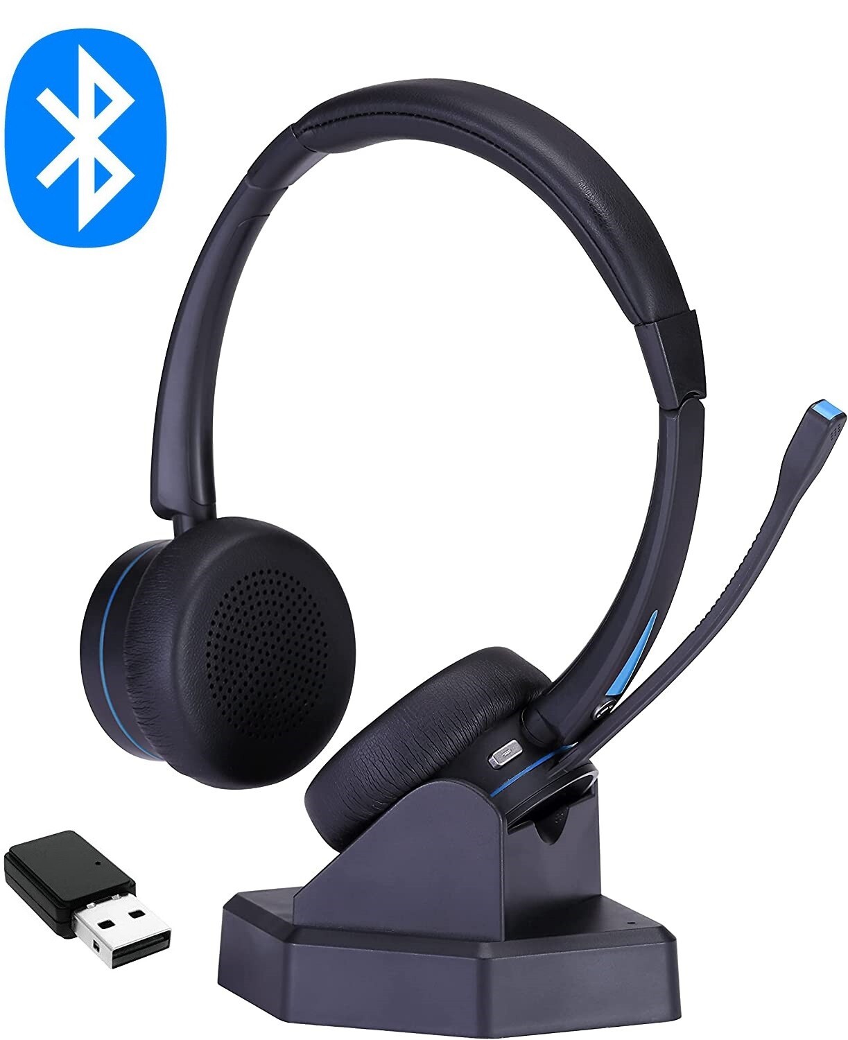 TruVoice BT60 Wireless Bluetooth Headset Multi Connect With Noise Canceling Mic