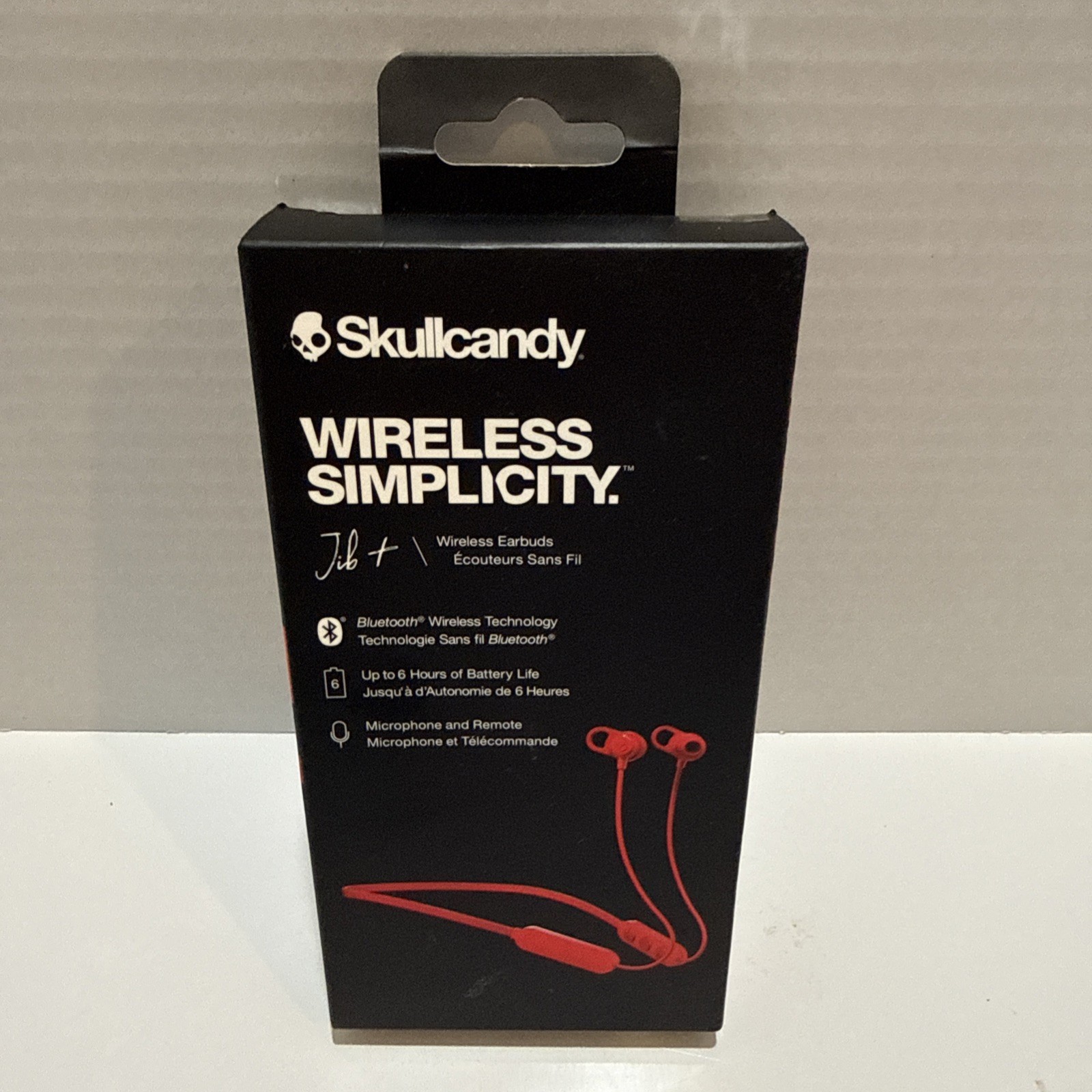 Skullcandy Jib + red Wireless In-Ear Headphones with inline mic & remote. New.
