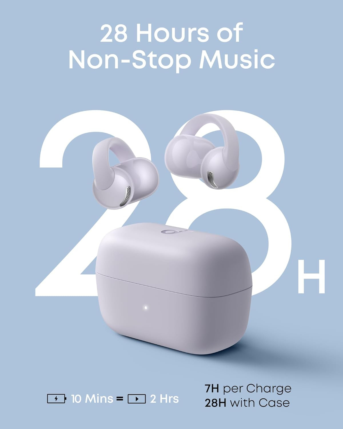 C50I by Anker, Open-Ear Headphones, Clip-On Earbuds, Ultra-Comfort, Flexiclip De