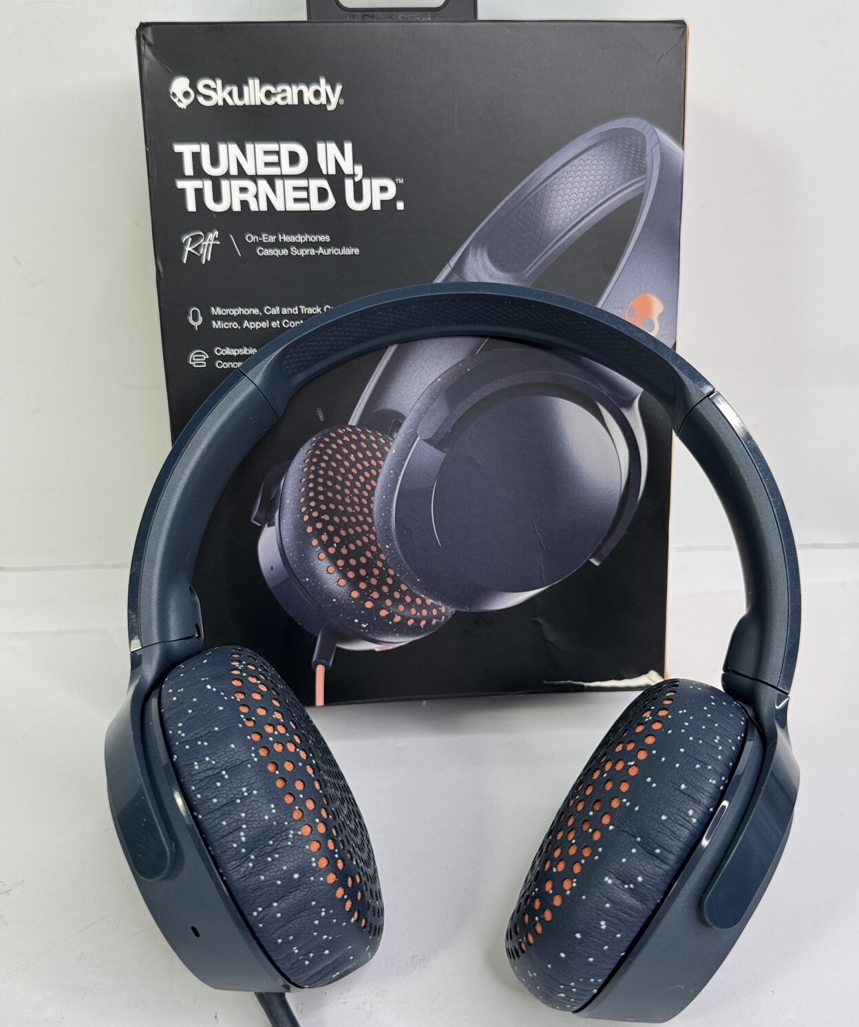 Skullcandy Riff On Ear Headphones with Mic And Track Control Blue/Sunset