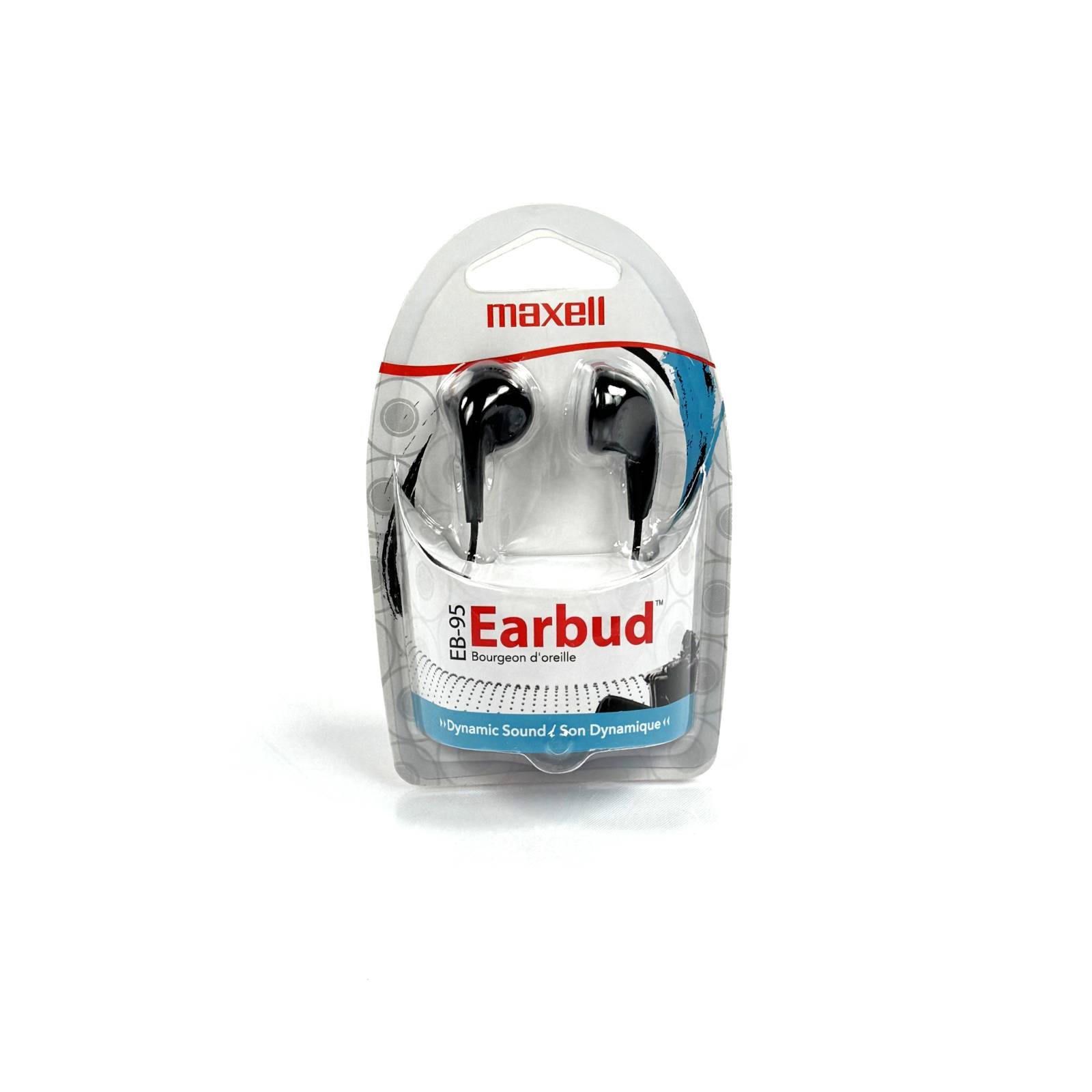 NEW Maxell EB95 Wired Stereo Earbuds Headphones Black 3.5mm 190560