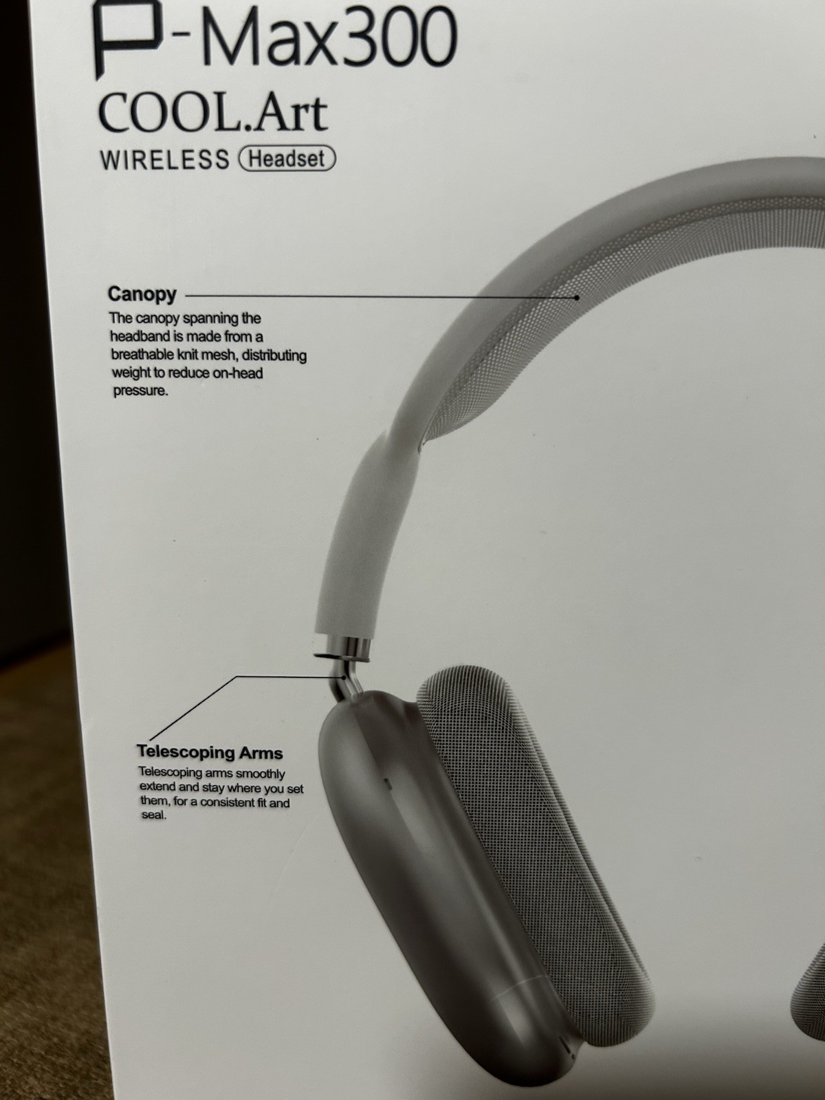 P-Max300 COOL.Art Wireless Bluetooth Headphones Touchscreen Display