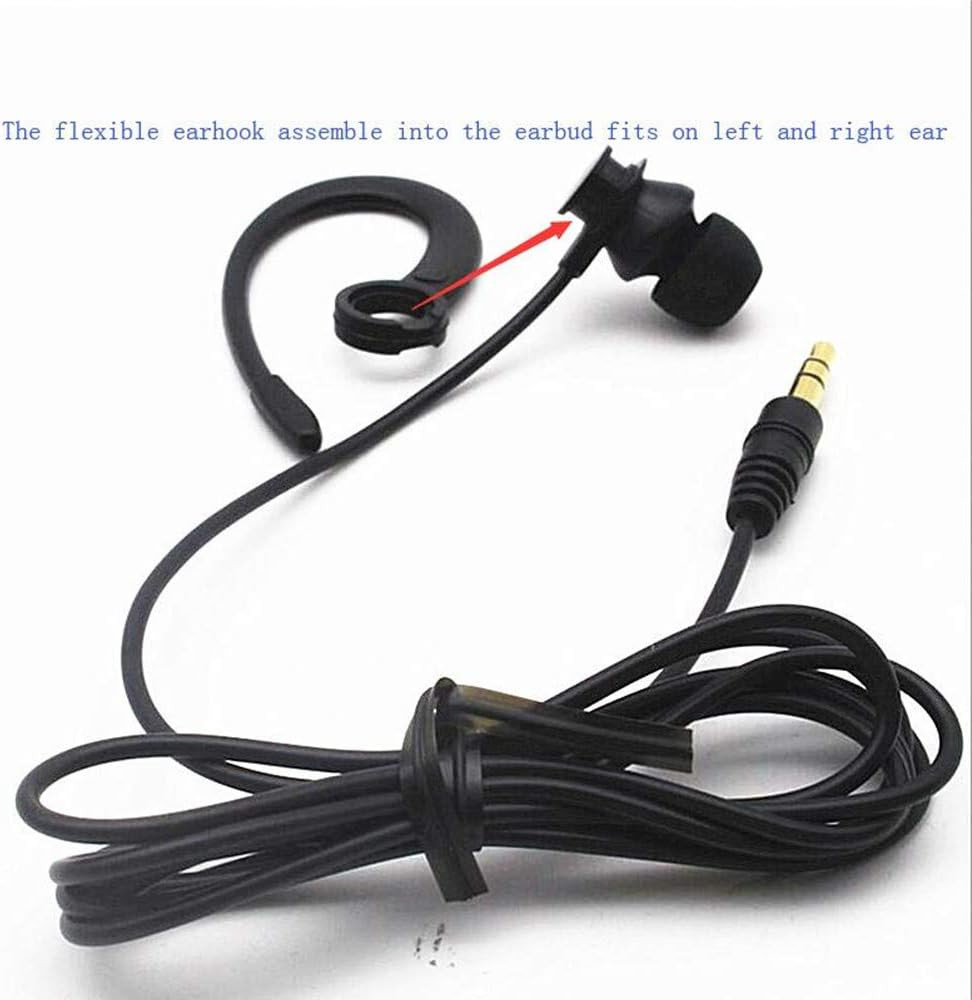 Single Side Earbud Headphones Stereo In-Ear Earphone Removable Hook Earphone