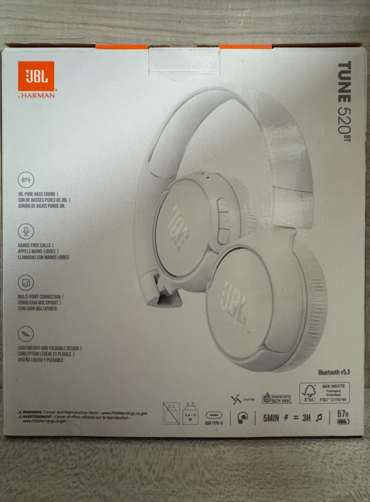 JBL Tune 520BT, Wireless on-ear headphones