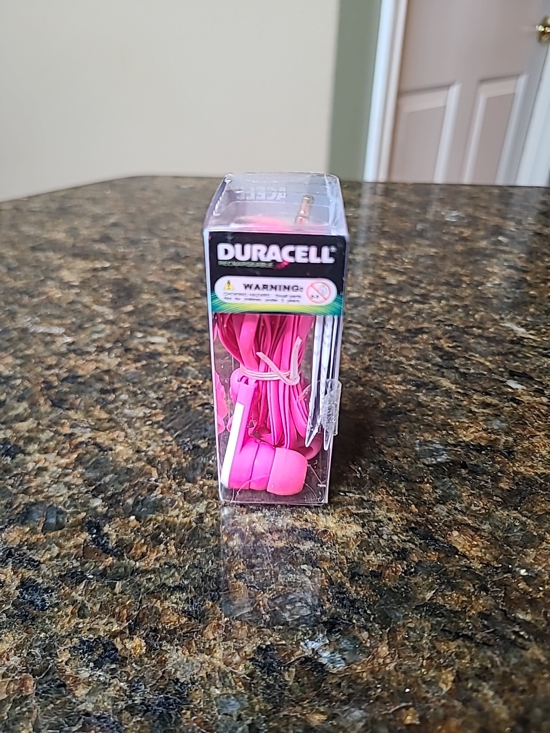 NOS Duracell Earphones Wired 3.5mm Jack Stereo Earbuds w/Mic Mobile Phone Pink