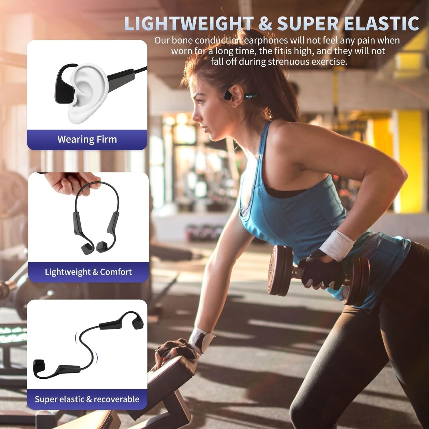 Auriculares deportivos Bluetooth premium de oído abierto con micrófono US NUEVO