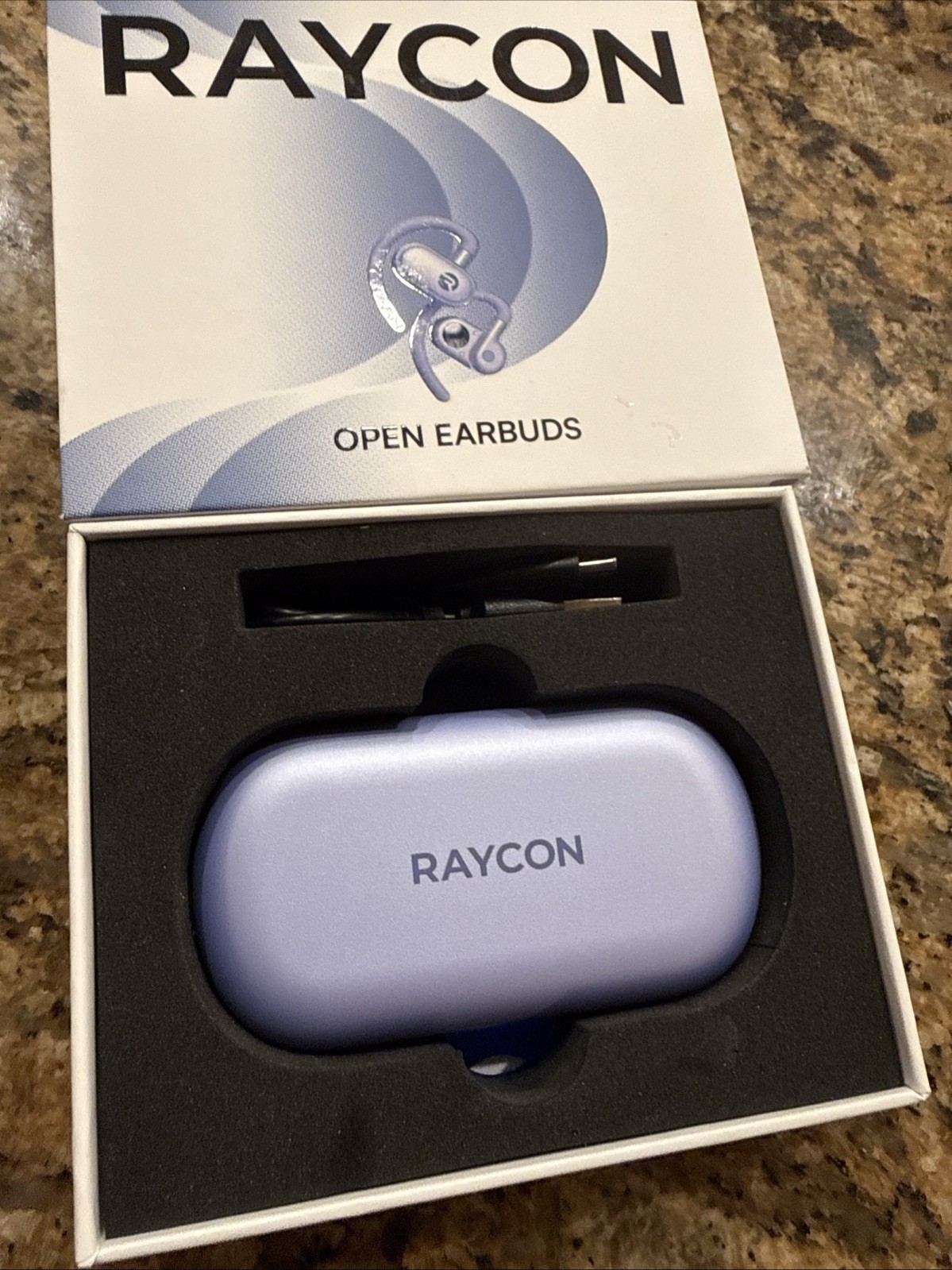 Raycon Fitness Open-Earbuds Bluetooth Wireless Headphones IPX5 Waterproof Purple