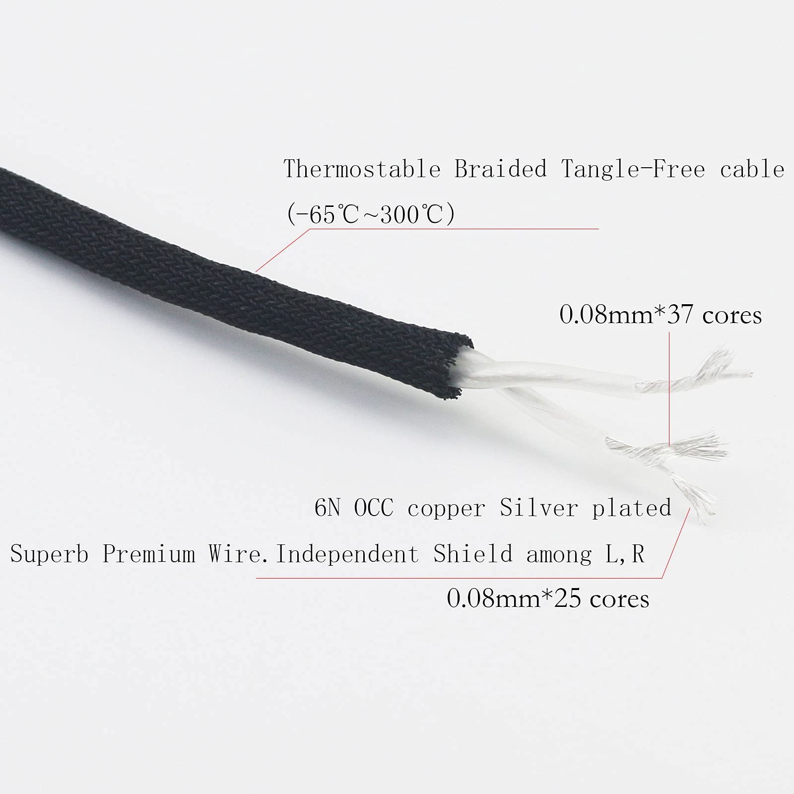 NewFantasia 3m 4.4mm Balanced Headphone Cable OCC Copper Silver Plated Walnut