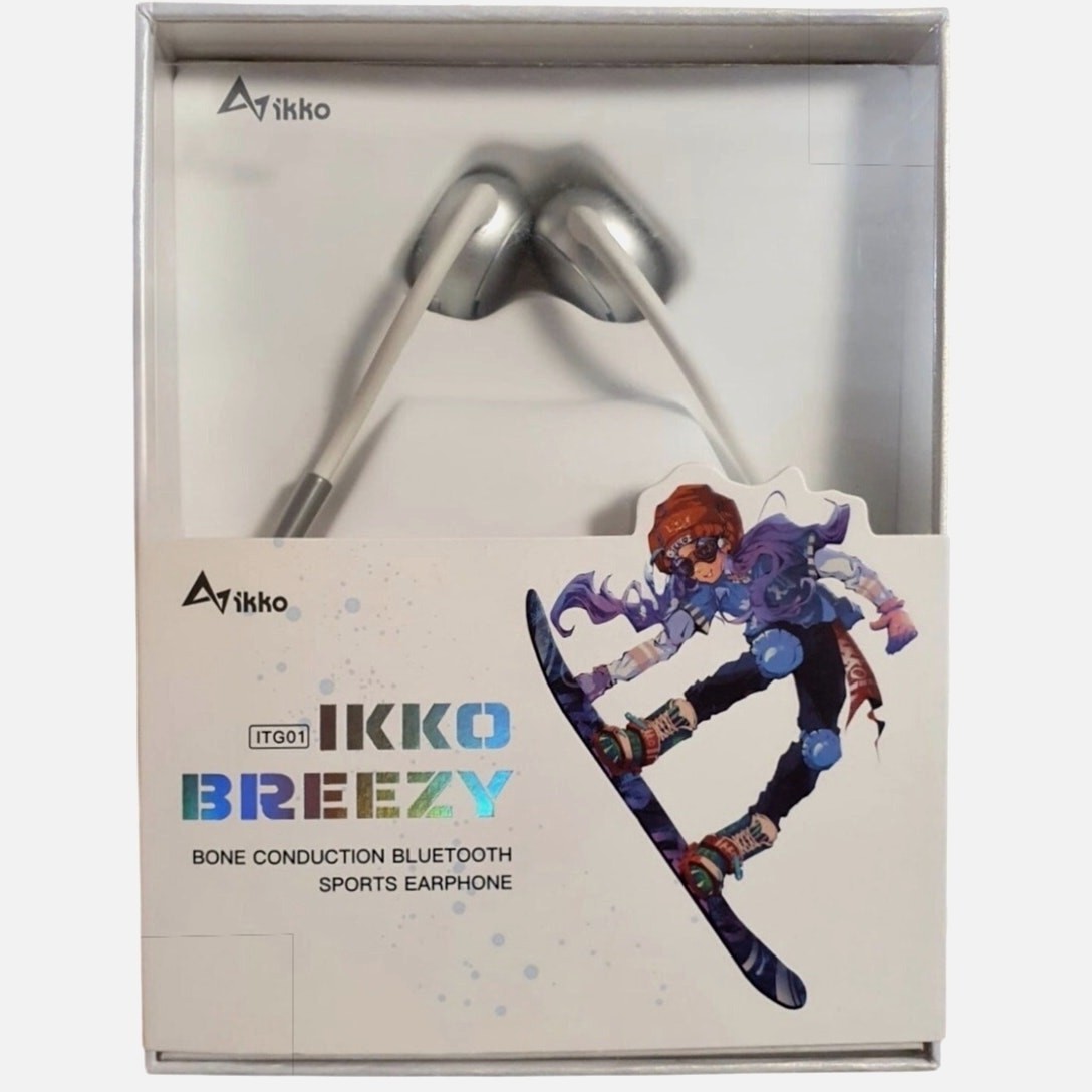 RARE Ikko Breezy ITG01 Bone Conduction Bluetooth Wireless Headphones White IPX6
