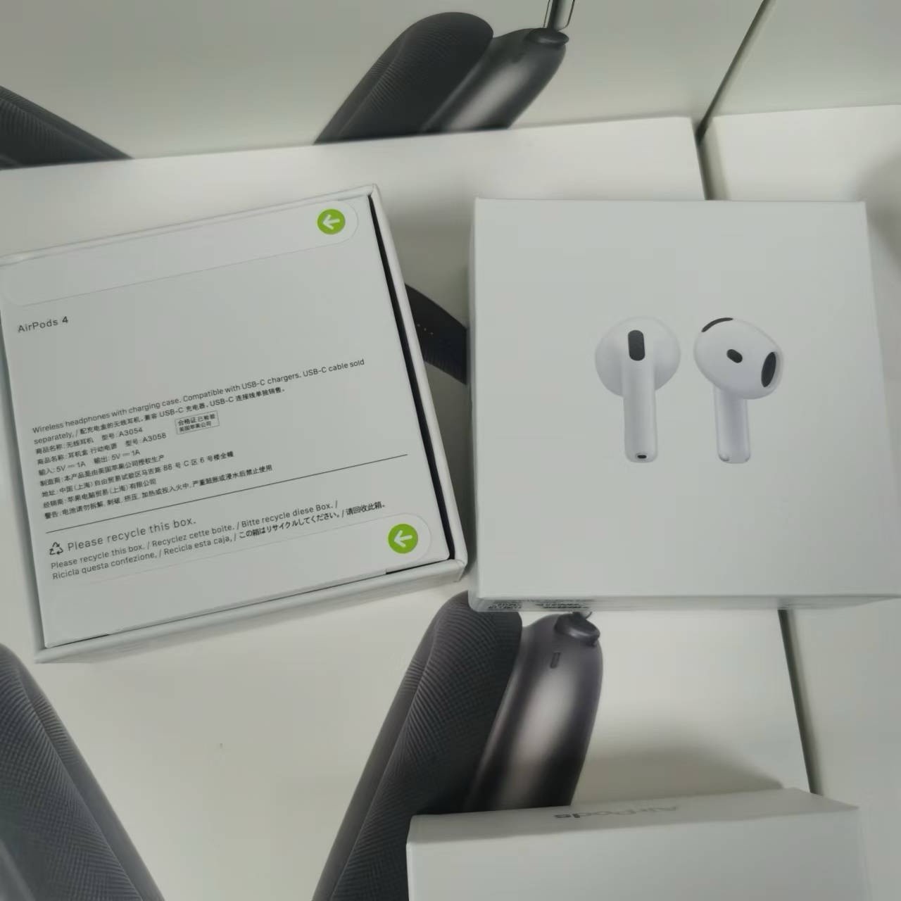 AirPods 4 Wireless Bluetooth White Earbuds with Active Noise cancellation
