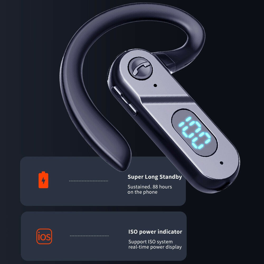 Wireless Bluetooth 5.2 LED Earpiece Headset Noise Cancelling Earbuds Waterproof