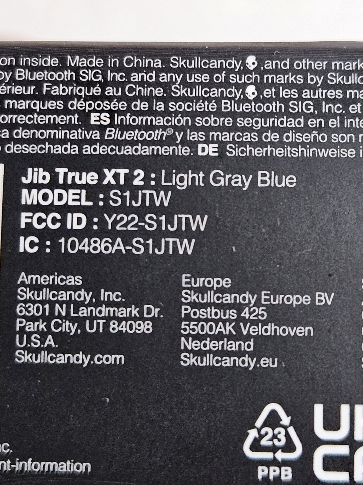 Skullcandy Jib True 2 Totally Wireless Essential True Wireless Earbuds Gray Blue