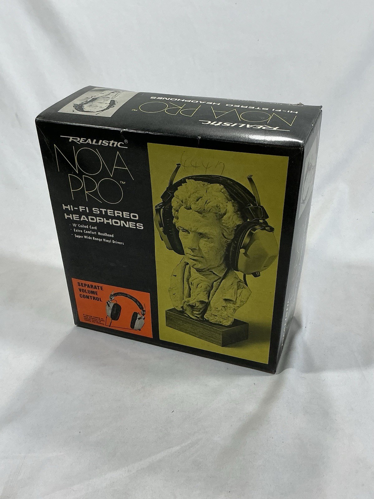 NOS Realistic Nova Pro Vintage Hi-Fi Stereo Headphones Independent Volume w/Box